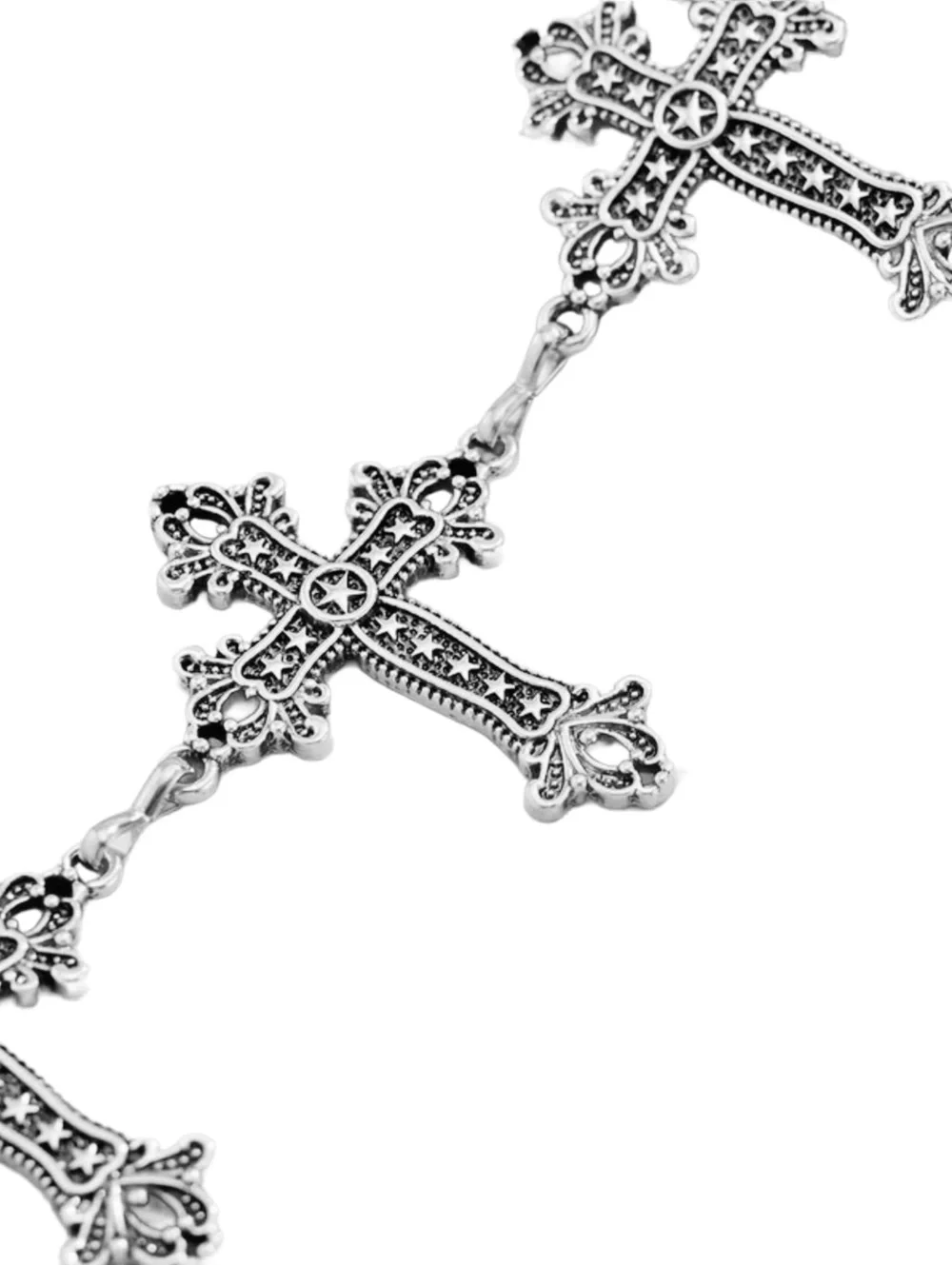 New -Chic -Silver Cross Waist Belt